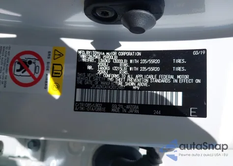 2019 Lexus Rx 350L Premium z USA, uszkodzony, nr VIN JTJGZKCA1K2012487